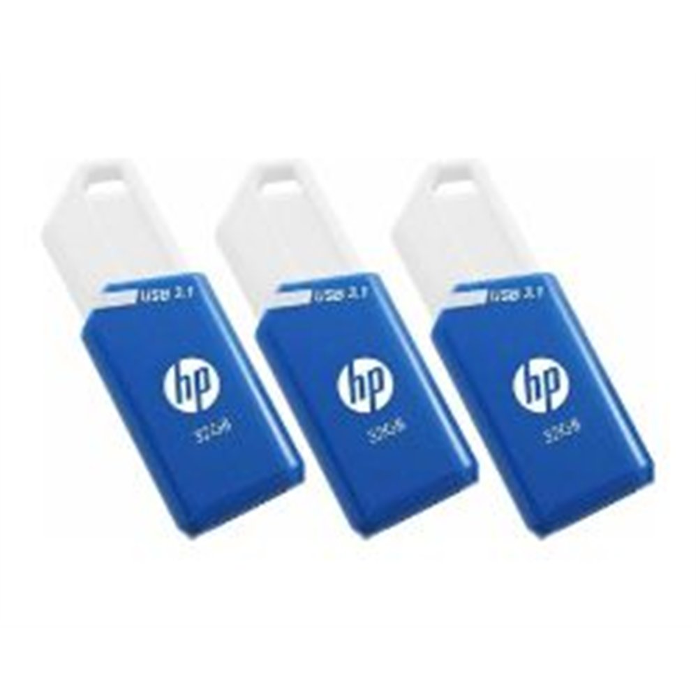 pendrive hp x755w 32gb usb-a 3.0 pack 3 unidades azul
