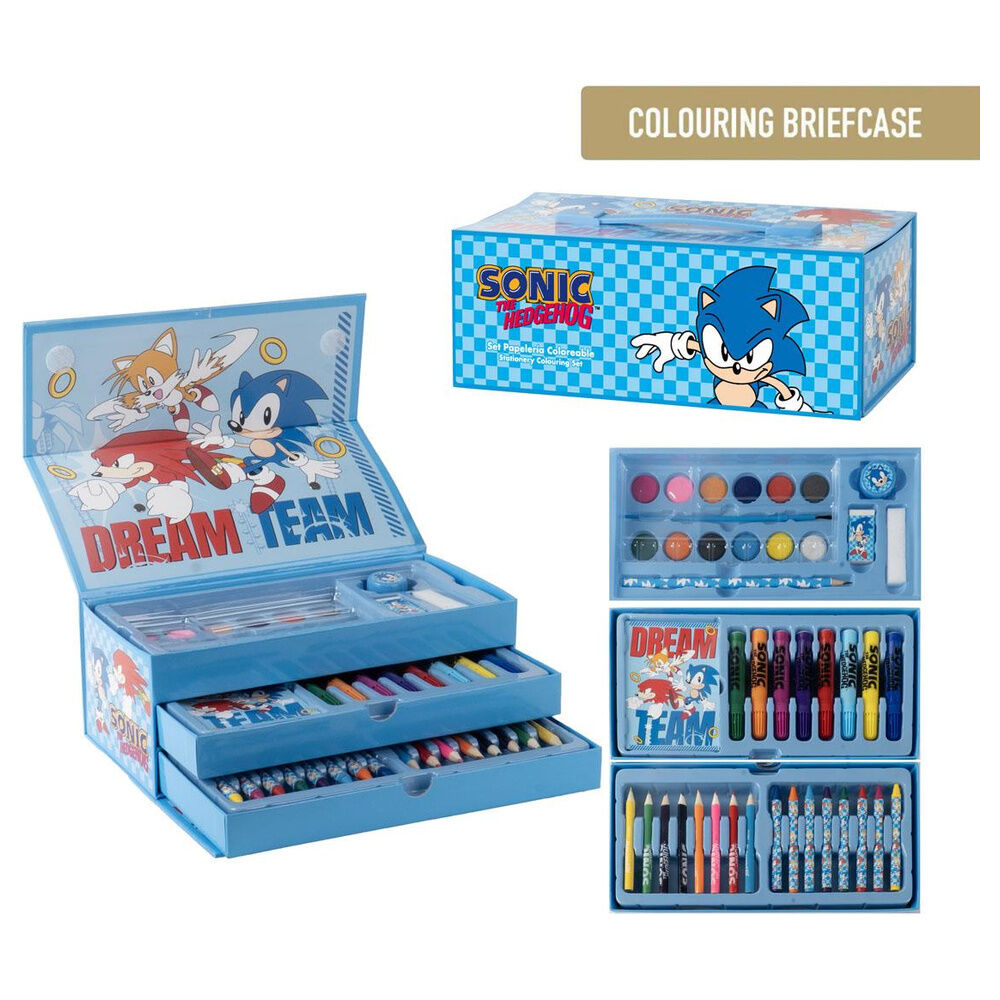 maletin papeleria coloreable sonic the hedgehog