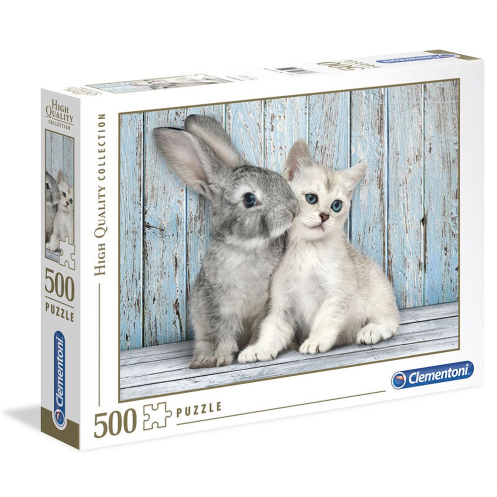 puzzle gato y conejo 500pzs