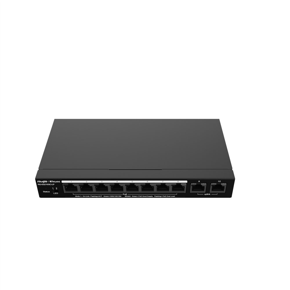 ruijie networks rg-es210gc-lp switch gestionado l2 gigabit ethernet (10/100/1000) energía sobre ethernet (poe) negro