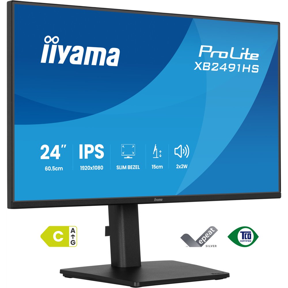 iiyama prolite xb2491hs-b1 pantalla para pc 60,5 cm (23.8") 1920 x 1080 pixeles full hd lcd negro