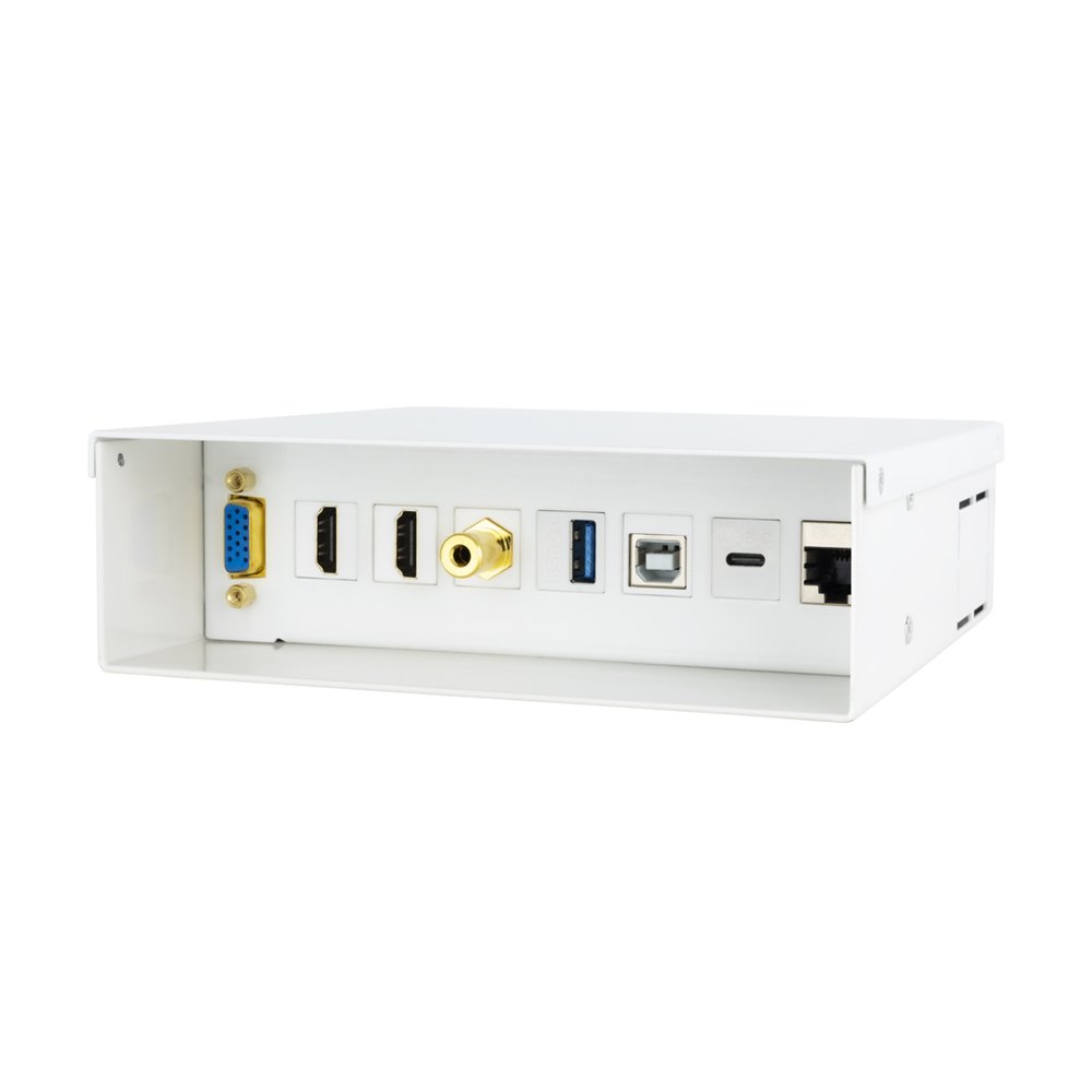 nanocable caja de conexiones multimedia de pared vga + 2xhdmi + jack3.5 + 1xusb-c 10g + 1xusb-b 2.0 + 1xusb-a 3.0 + 1xrj45 cat.6