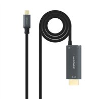 nanocable 10.15.5182 adaptador de cable de vídeo 1,8 m usb tipo c hdmi + usb type-c negro