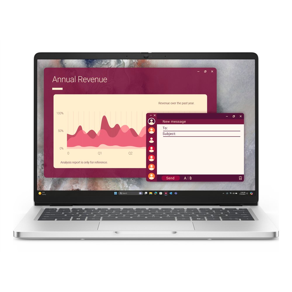 dell pro 14 pc14250 intel core ultra 7 255u portátil 35,6 cm (14") full hd+ 16 gb ddr5-sdram 512 gb ssd wi-fi 6e (802.11ax) wind