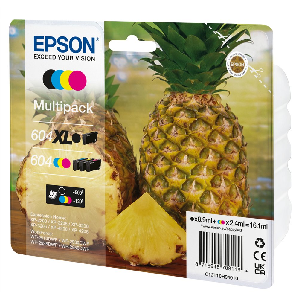 epson 604xl cartucho de tinta 4 pieza(s) original alto rendimiento (xl) negro, cian, magenta, amarillo