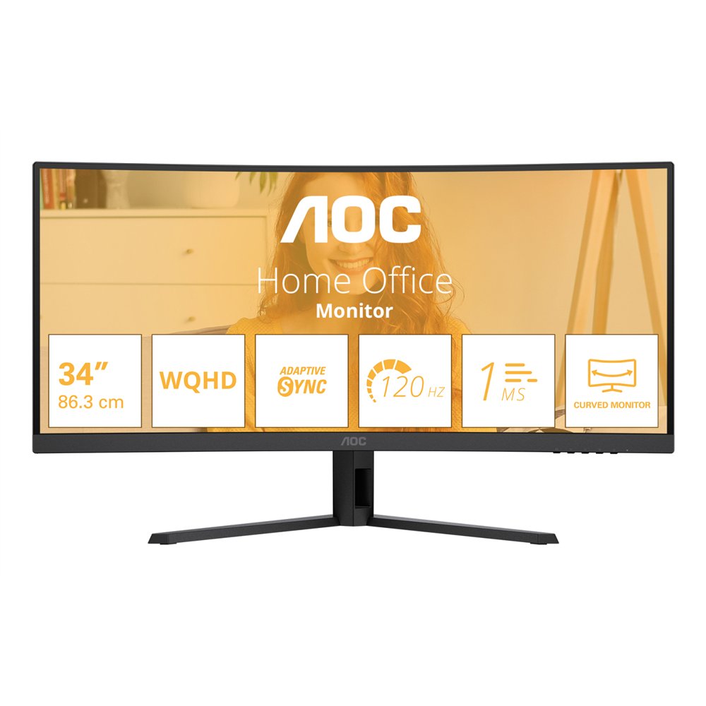 aoc b3 cu34b3e pantalla para pc 86,4 cm (34") 3440 x 1440 pixeles wide quad hd led negro