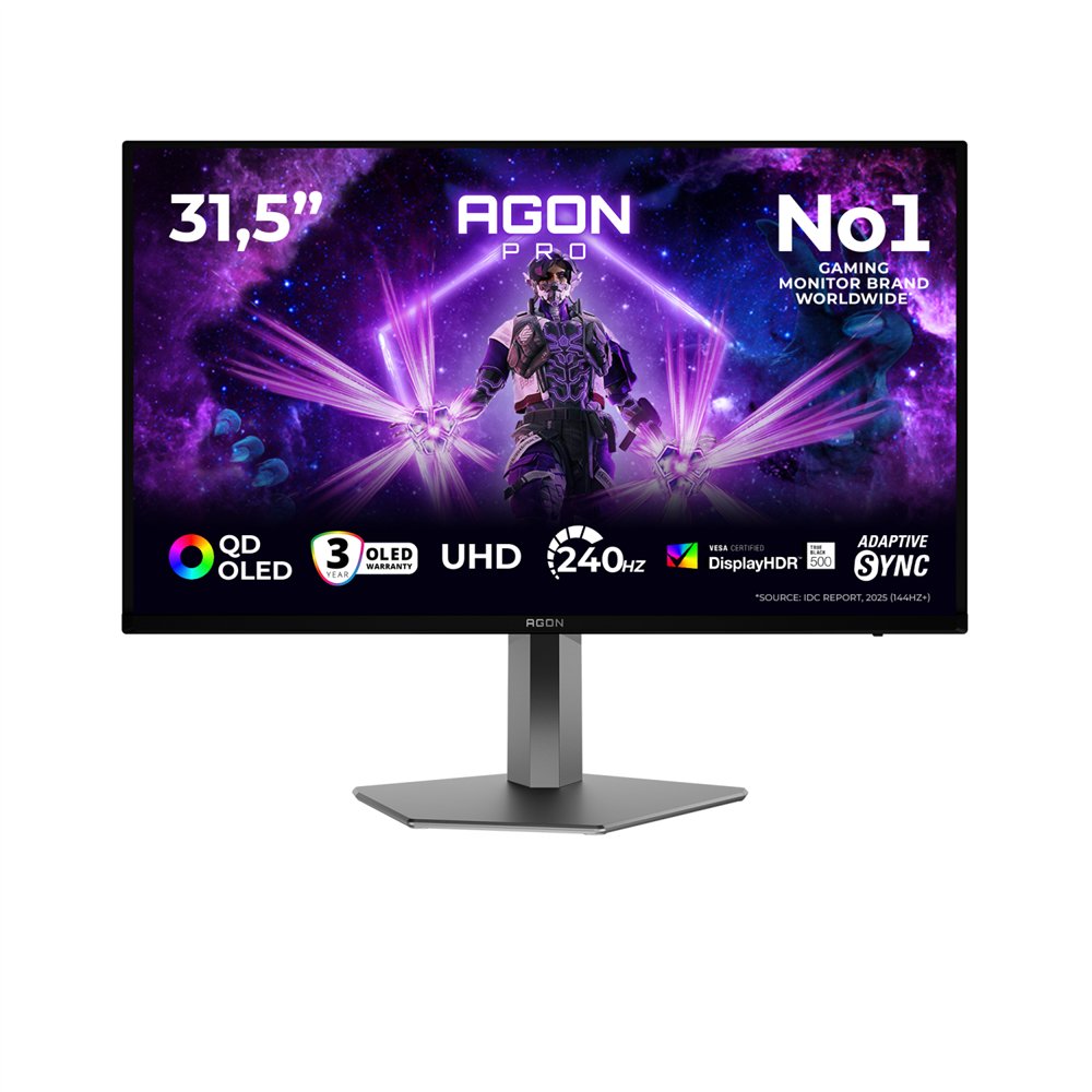 aoc agon pro ag326uzd2 pantalla para pc 80 cm (31.5") 3840 x 2160 pixeles 4k ultra hd oled negro