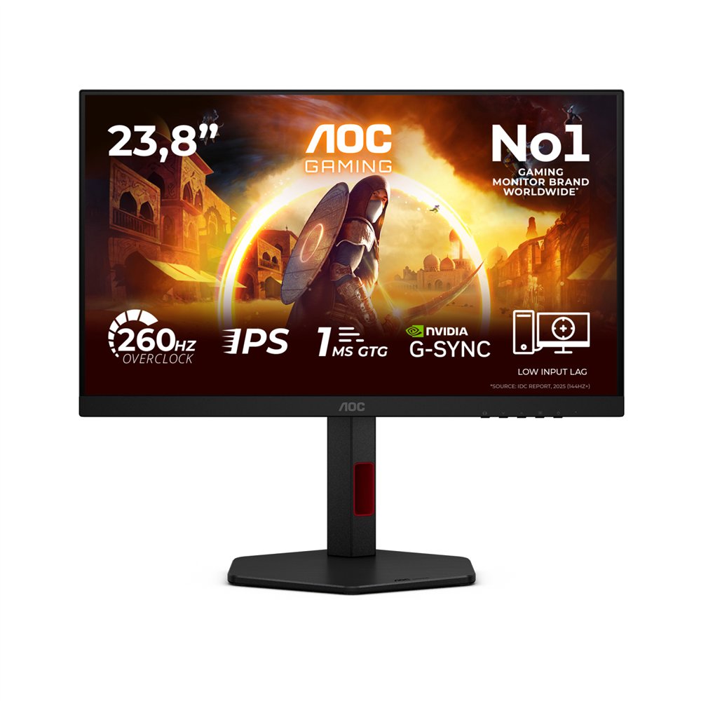 aoc g4 24g4zr pantalla para pc 60,5 cm (23.8") 1920 x 1080 pixeles full hd led negro, rojo