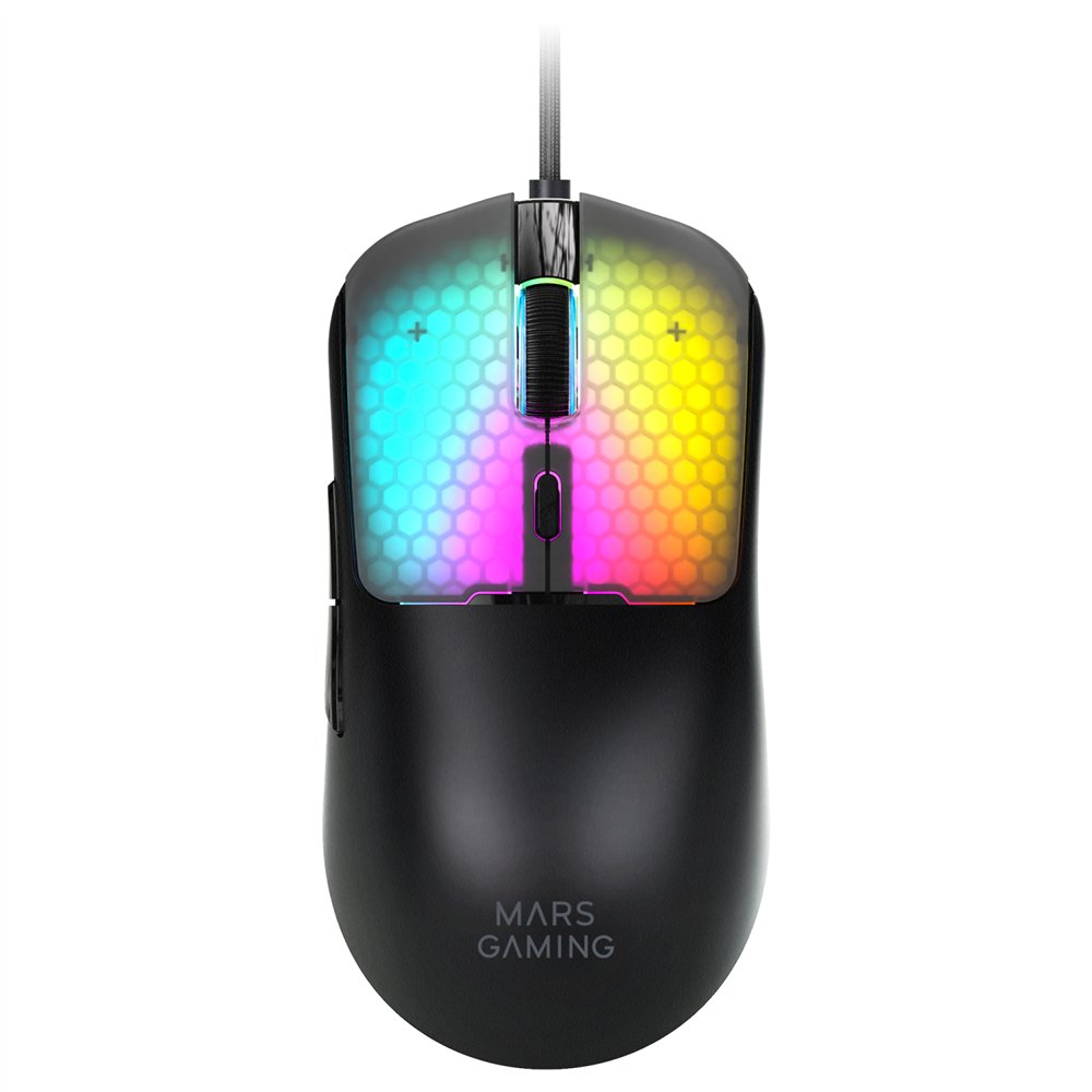 mars gaming mmviper ratón juego mano derecha usb type-a + usb type-c óptico 12800 dpi