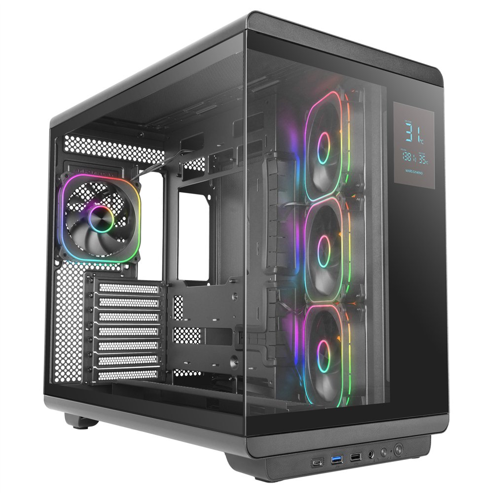 mars gaming mcrevpro carcasa de ordenador midi tower negro