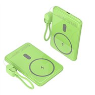 leotec power bank inalámbrico 5000mah 20w verde