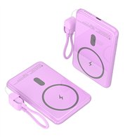 leotec power bank inalámbrico 5000mah 20w rosa