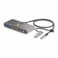 startech.com hub ladrón usb-c de 2 puertos usb-a de 5gbps con red rj45 ethernet gigabit y puerto serie db9 rs232 ftdi - concentr