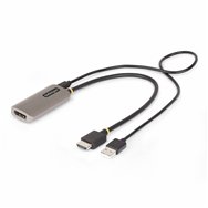 startech.com cable conversor adaptador activo de 30cm hdmi 2.1 a displayport 1.4 - 8k60hz - alimentado por el bus usb - cable in