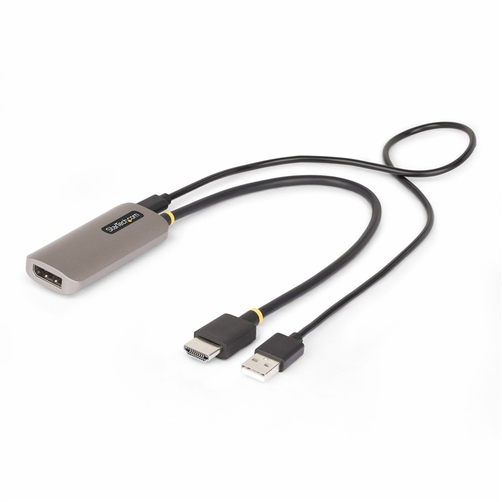 startech.com cable conversor adaptador activo de 30cm hdmi 2.1 a displayport 1.4 - 8k60hz - alimentado por el bus usb - cable in