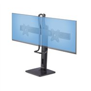 startech.com soporte de escritorio de travesaño para dos monitores de 27 pulgadas - capacidad de 12kg - soporte vesa de 75x75 o 