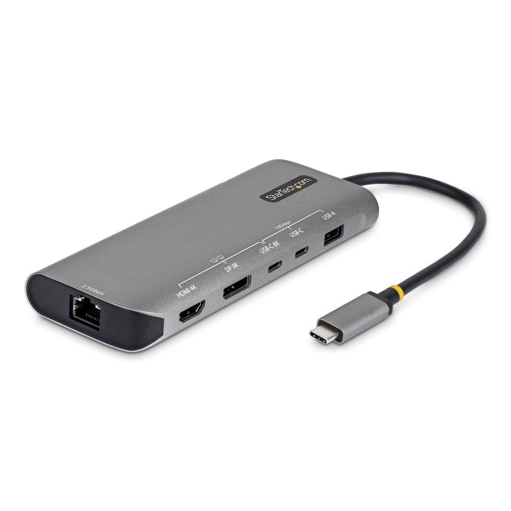 startech.com adaptador multipuertos usb4 para 2 pantallas - sin controladores para macos y windows - pd de carga de 140w - 4k 14