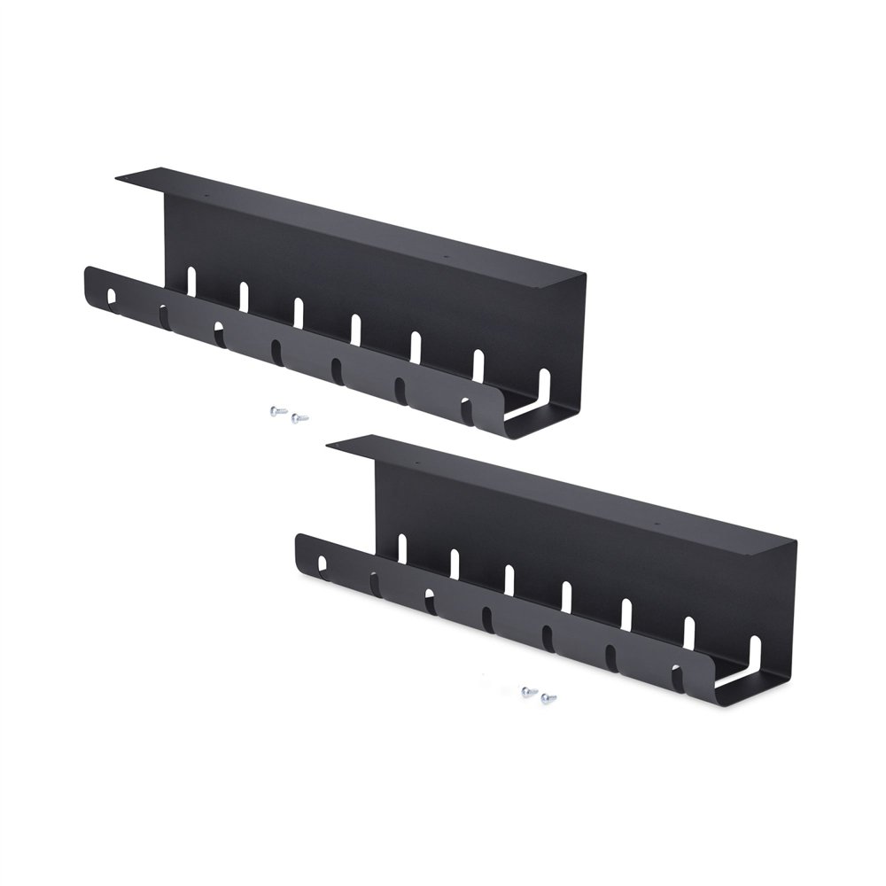 startech.com paquete de 2 - bandeja de gestión de cables para debajo del escritorio - longitud de 53cm por bandeja - administrad