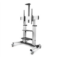 startech.com carrito soporte móvil con ruedas para tv de pantalla plana de 60 a 100 pulgadas o 100kg - soporte rodante ajustable