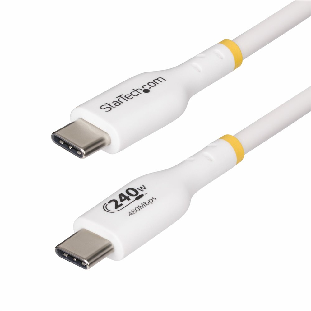 startech.com cable de carga para portátil usb-c de 1m - cable usb tipo c usb 2.0 para portátil - blanco - cable con certificació