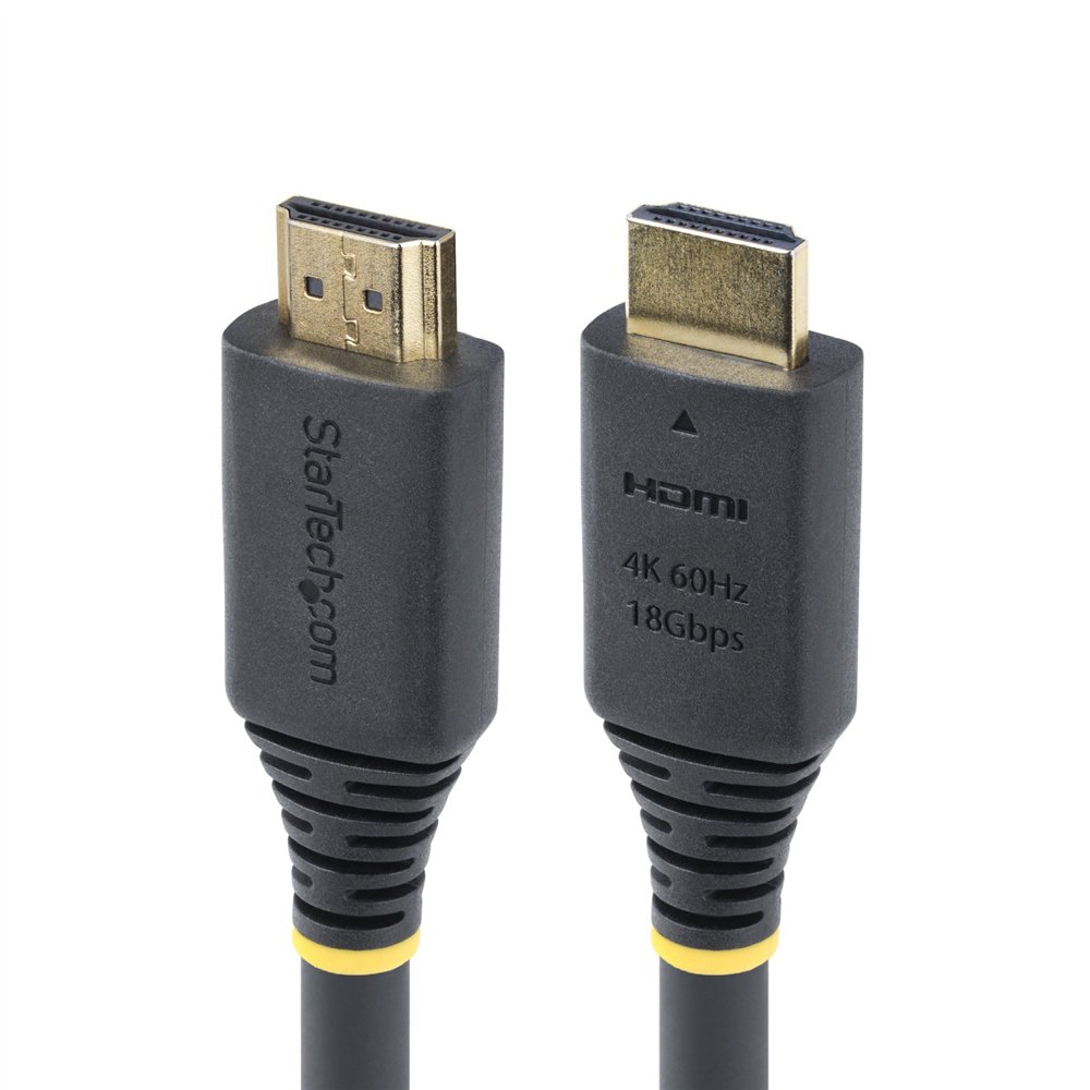startech.com cable hdmi certificado premium de alta velocidad de 5m - 4k 60hz/1440p 144hz - hdr10/hdcp 2.2/arc - 18gbps - uhd - 