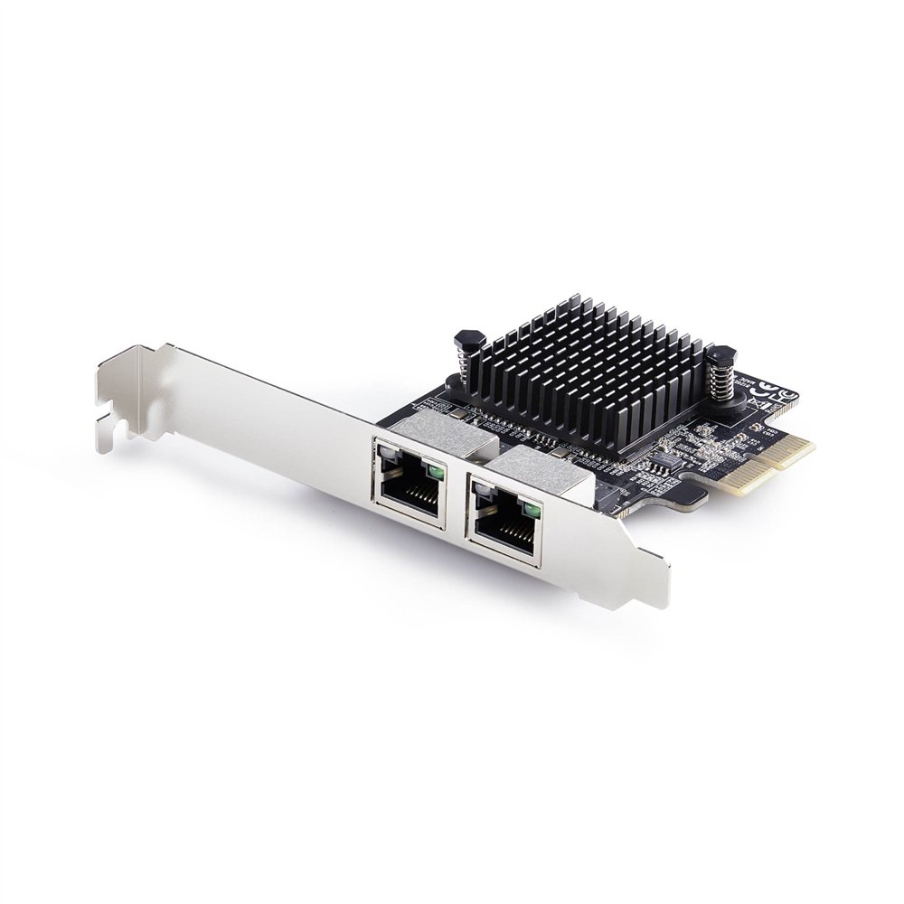 startech.com tarjeta de red ethernet pci express de 2 puertos gigabit 5g - tarjeta adaptador ethernet pci-e chipset rtl8126 - ta