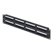 startech.com panel de parcheo 2u de 48 puertos cat6 rj45 de montaje en rack de servidores - utp -tipo 110 punch down - panel de 