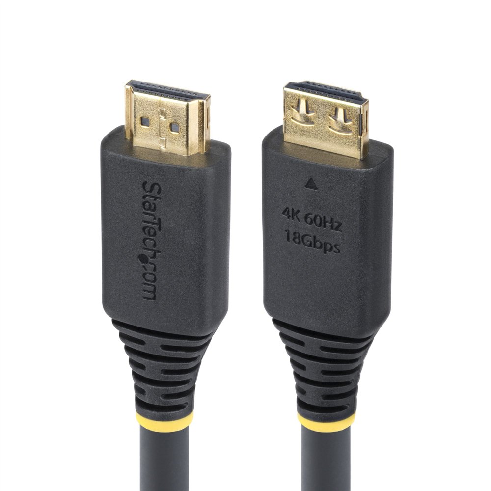 startech.com cable hdmi de alta velocidad de 6,1m con conectores con agarre - 4k 60hz/1440p 144hz - hdr10/hdcp 2.2/arc - 18gbps 