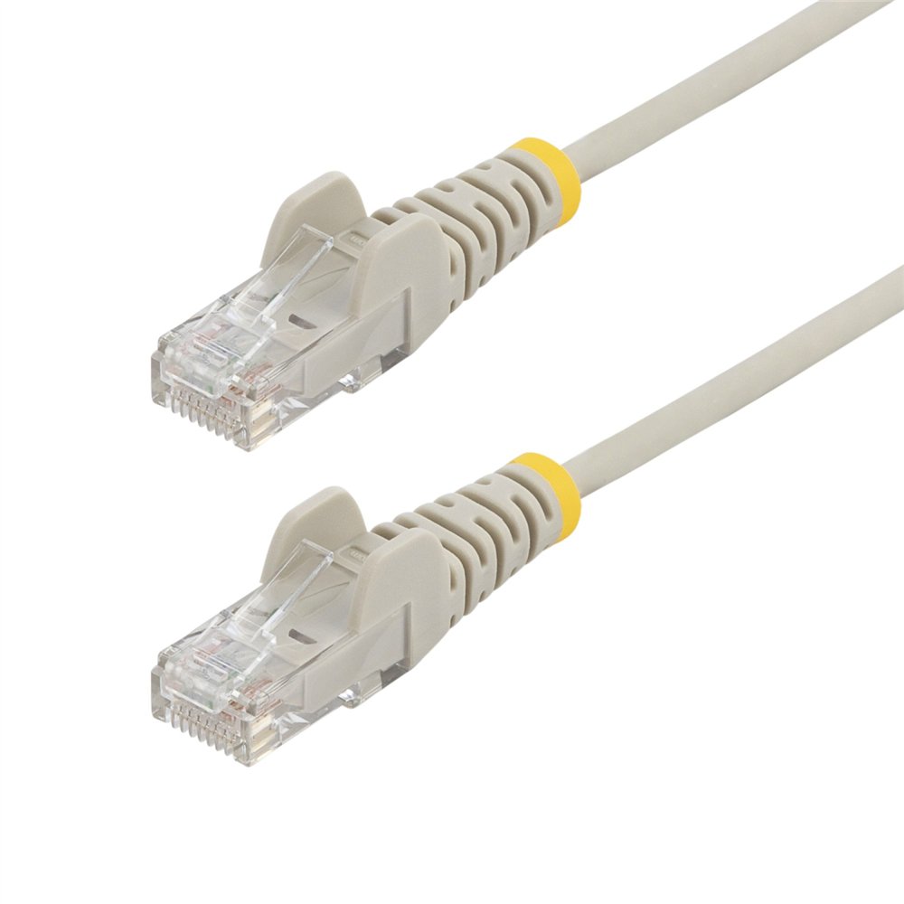 startech.com cable de red ethernet cat6 delgado sin enganches gris de 5m - cable rj45 snagless slim 28awg - alambre de cobre pur