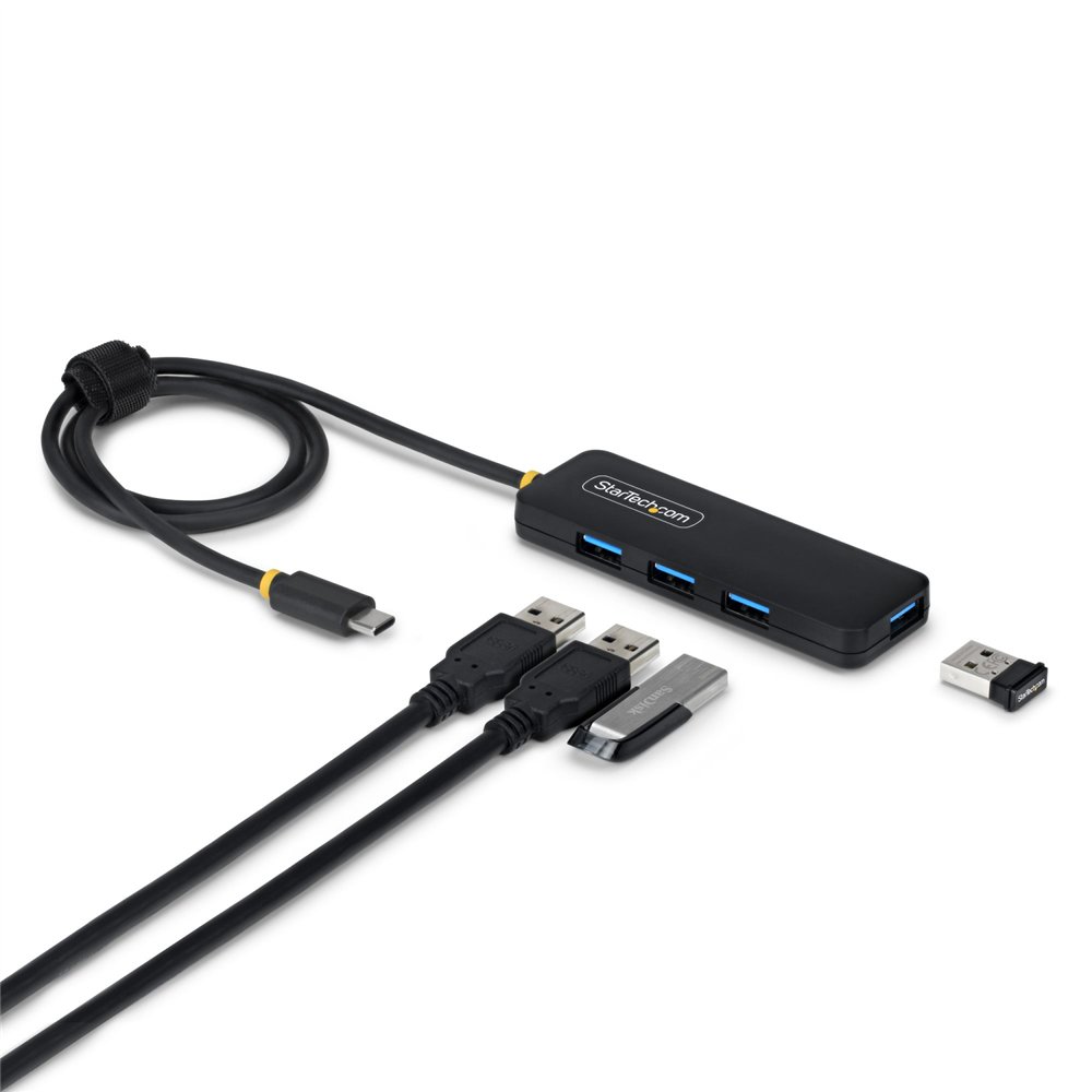 startech.com hub usb-c de 4 puertos a - 5 gbps - ladrón usb alimentado por el bus - concentrador tipo c a 4 puertos a - plástico