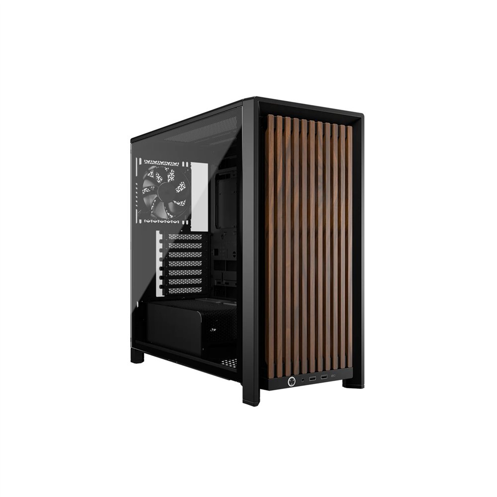 corsair frame 4000d wood rs midi tower negro, madera