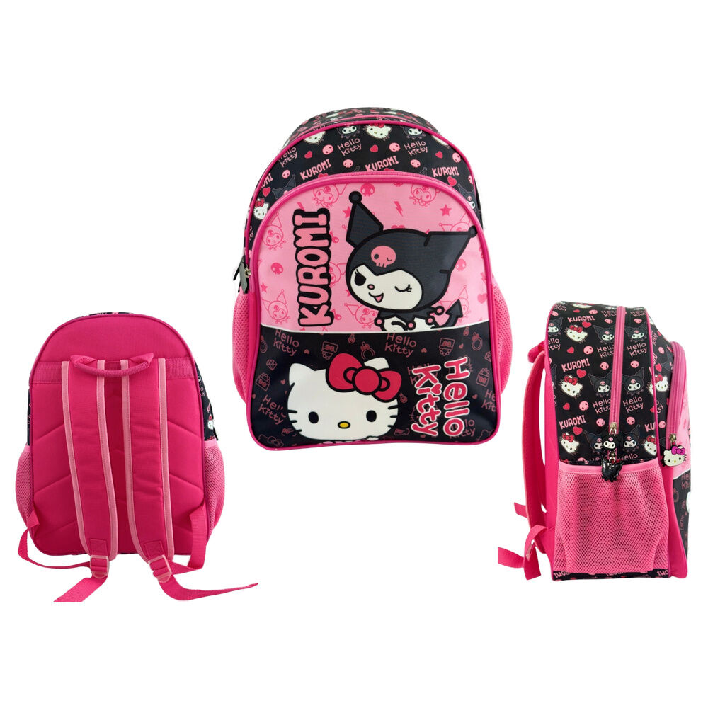 mochila kuromi & hello kitty 40cm