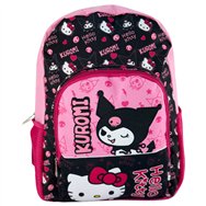 mochila kuromi & hello kitty 40cm