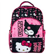 mochila kuromi & hello kitty 42cm