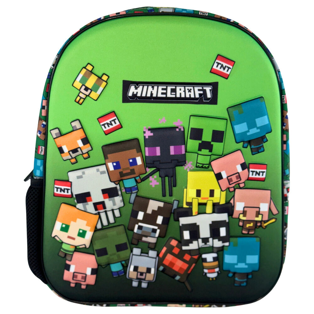 mochila 3d characters minecraft 30cm
