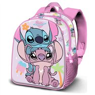 mochila 3d couple angel & stitch disney 31cm