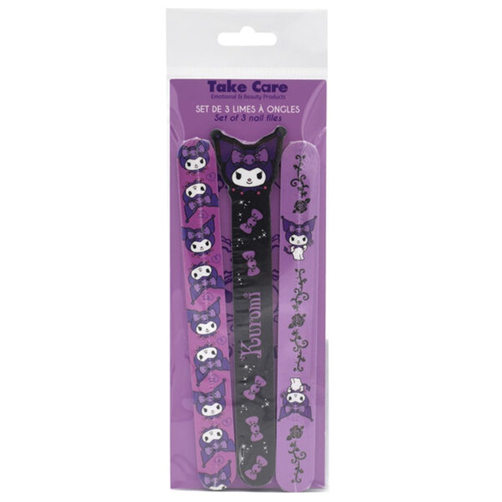 set 3 limas de uñas kuromi hello kitty