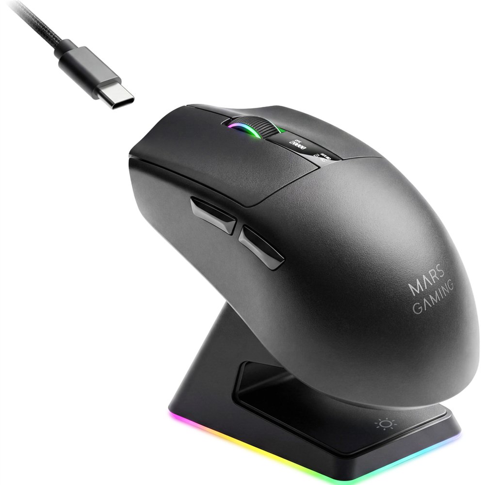 mars gaming mmwelite ratón juego mano derecha bluetooth óptico 20000 dpi