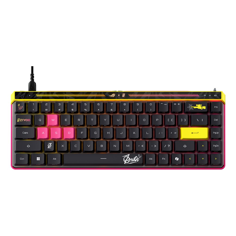 asus rog falchion ace hfx zywoo edition teclado juego usb qwerty internacional de ee.uu. negro