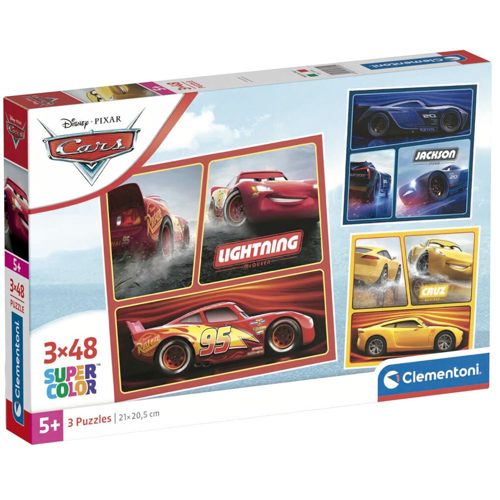 puzzle cars disney 3x48pzs