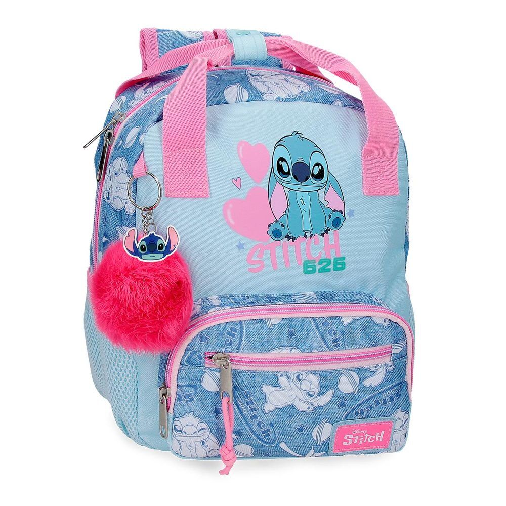 mochila hearts stitch disney 28cm adaptable