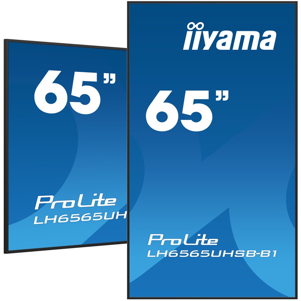 iiyama lh6565uhsb-b1 pantalla de señalización diseño de quiosco 163,8 cm (64.5") led wifi 800 cd / m² 4k ultra hd negro procesad