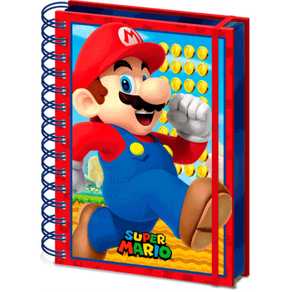 cuaderno a5 lenticular super mario bros