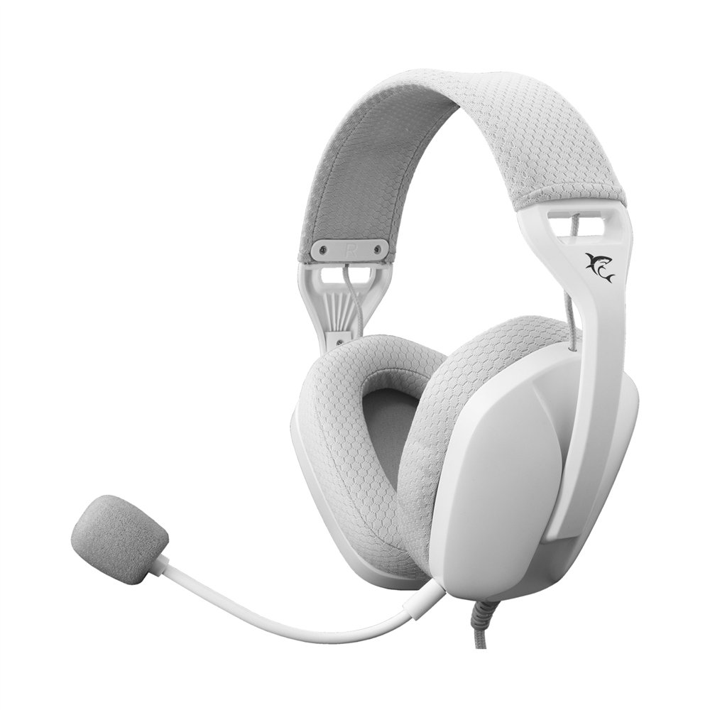 white shark sparrow auriculares alámbrico diadema usb tipo c blanco