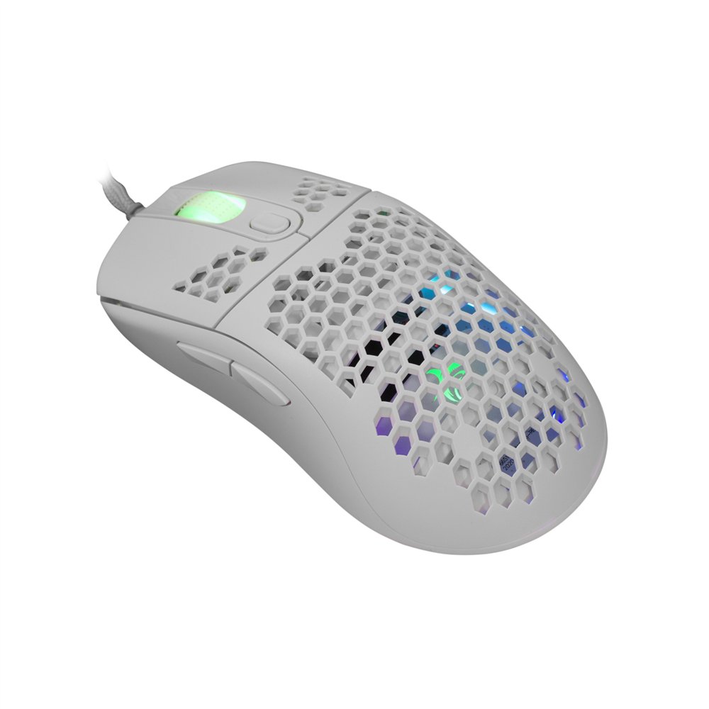 white shark galahad white ratón juego ambidextro usb tipo a óptico 7200 dpi