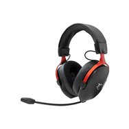 white shark fox auriculares alámbrico diadema juego negro, rojo