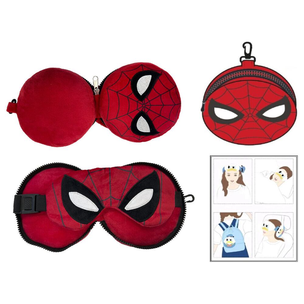 cojin viaje antifaz spiderman marvel