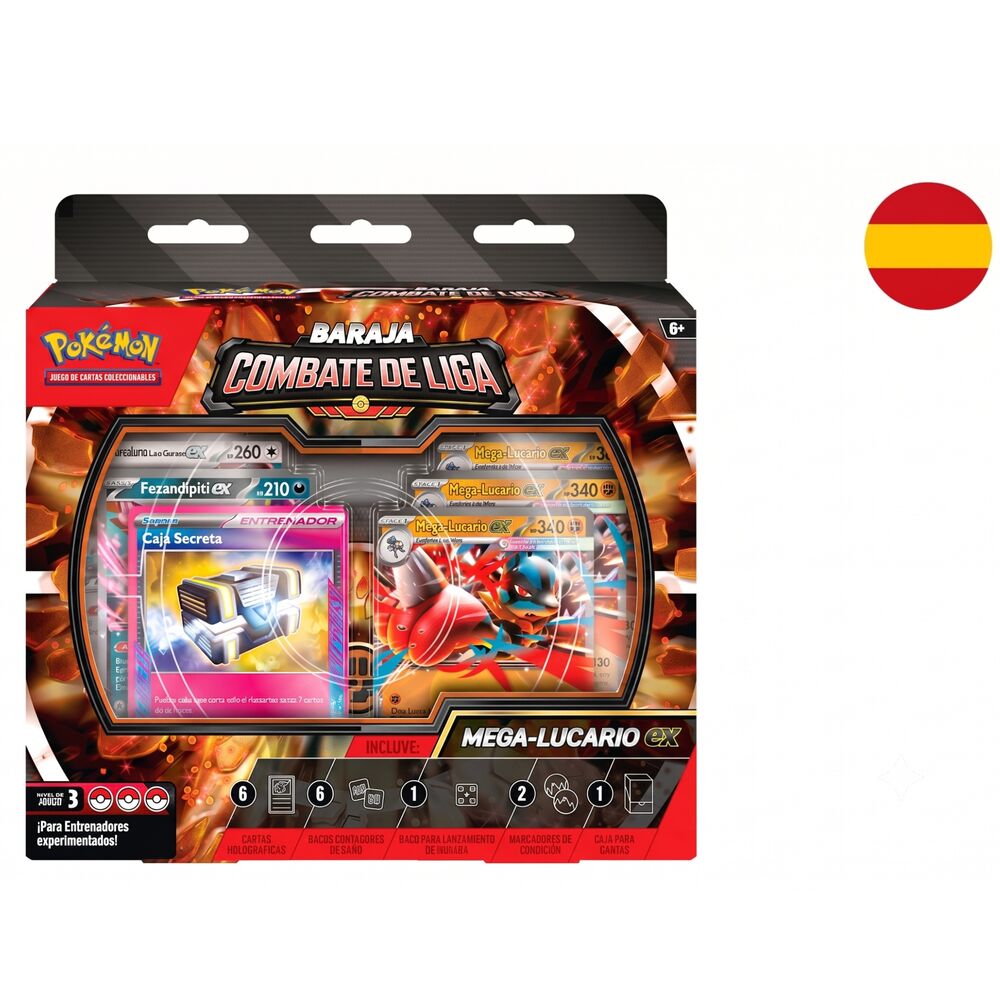 baraja cartas combate de liga de mega-lucario ex de jcc pokemon español