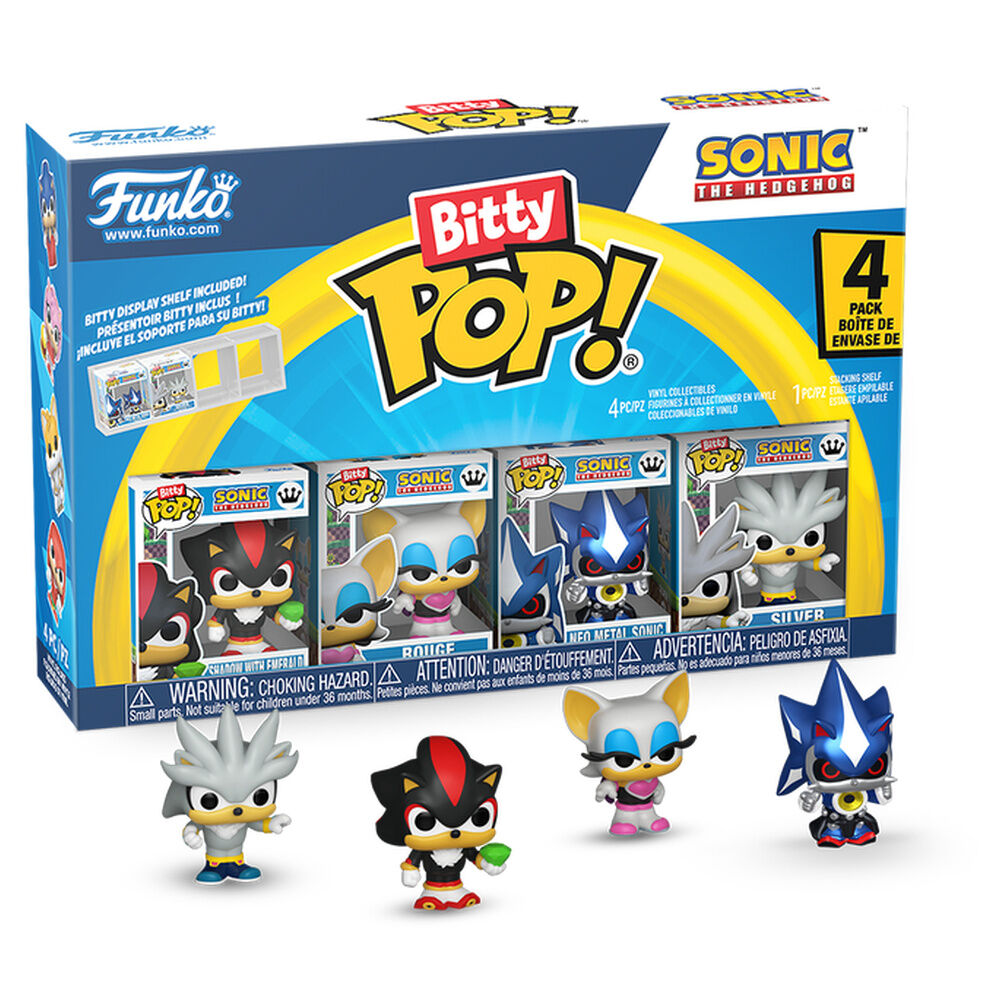 blister 4 figuras bitty pop sonic the hedgehog