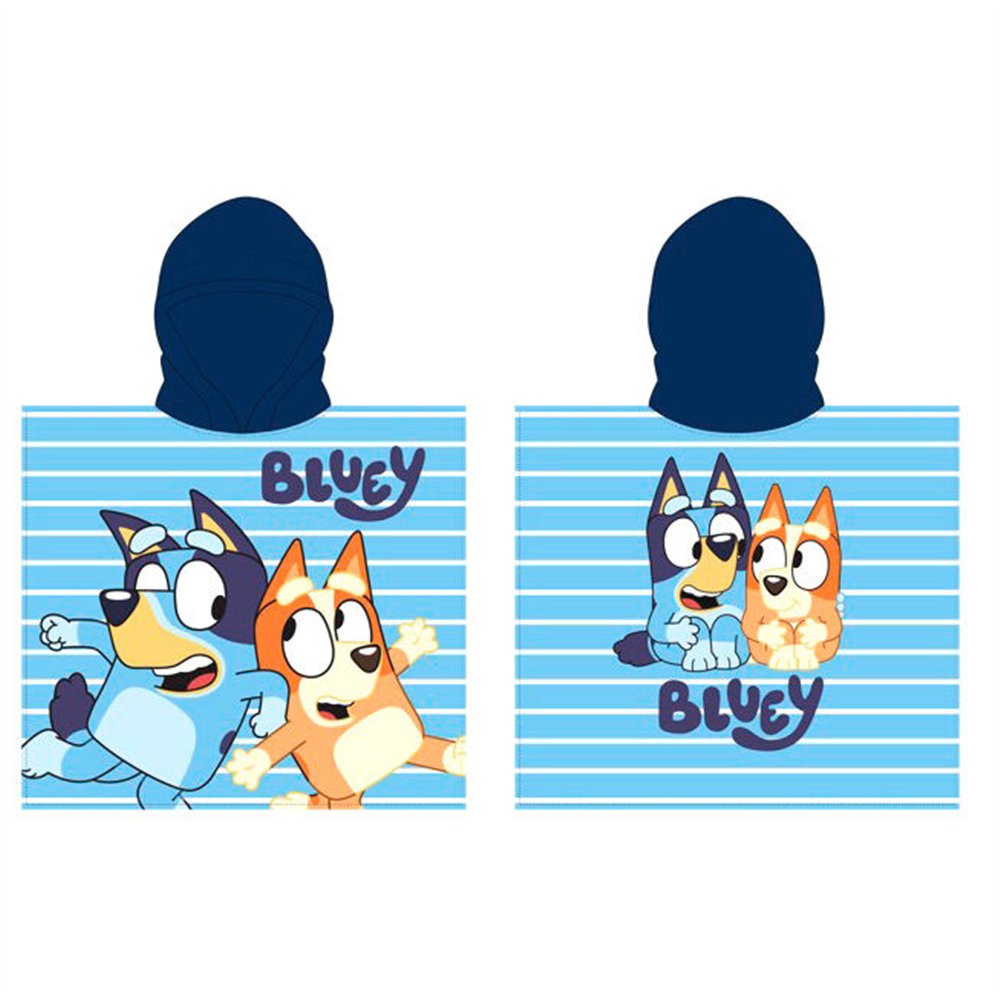 poncho toalla bluey microfibra